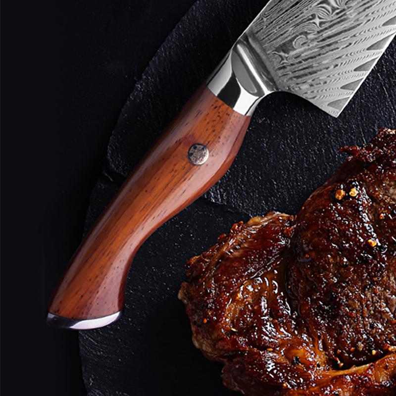 8.3 Inch Chef Knife 107-layers Damascus VG-10 Steel Blade Cleaver Meat Slicing Vegetables Japanese Kitchen Knife Rosewood Handle