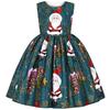 Children's Christmas Dress Cartoon Print Bow Dress Christmas Performance Sparkling Kids Birthday Dress Elegant Soft Party Dress Ball Gown for Girls