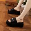 Thick-soled Sandals Women's 2025 Spring and Summer New Heightening Shoes Fashionable Outer Wear Sandals Versatile Non-slip and Non-smelly Feet Half