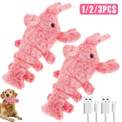 1/2/3Pcs Pet Toys Plush Lobster Interactive Cat Dog Toy USB Charging Jumping Simulation Lobster Teasing Cat Dog Toy Pet Supplies