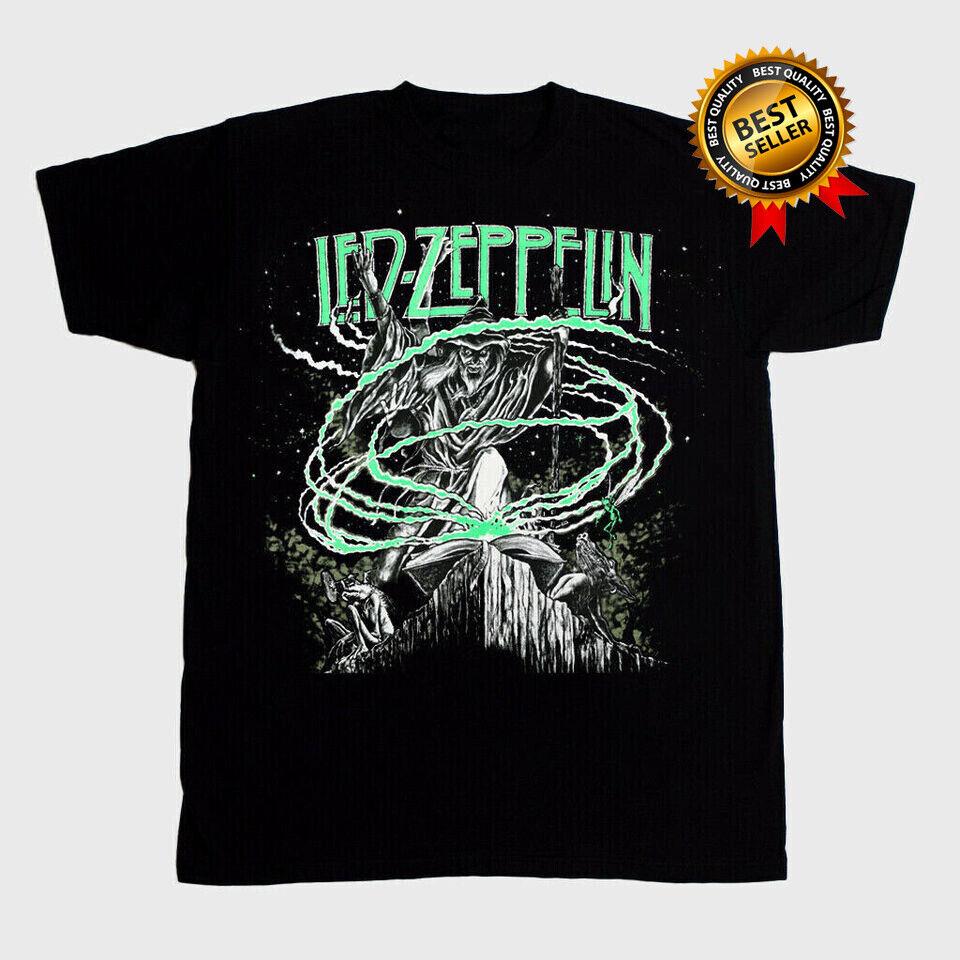

Led Zeppelin Wizard Band Rock Concert 1992 T-shirt Tops Tee Unisex Black Cotton Tee S-4XL 3XL