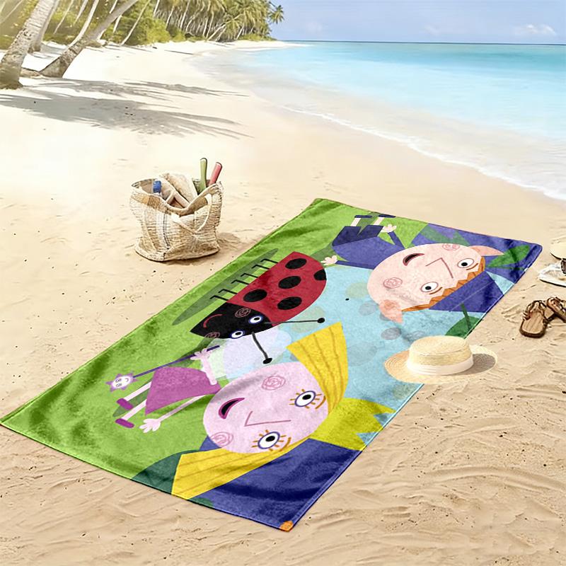 Books and Ben & Holly's Little Kingdom 2D Flat Print Beach Towel, Large Soft Quick Dry Towel for Beach Camping Swimming.NSTJ0928402