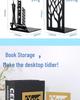 Creative Wrought Iron Metal Book Storage Rack and Personalized Hollowed-Out Bookends