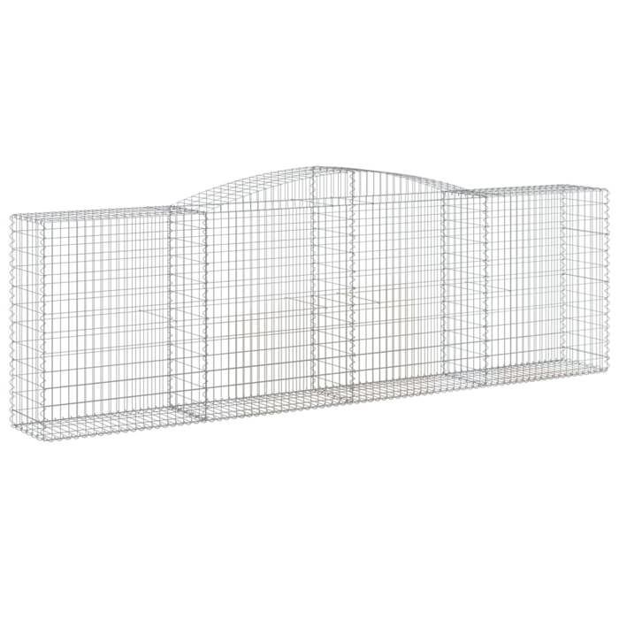 VidaXL Paniers à gabions arqués 6 pcs 400x50x120/140 cm Fer galvanisé, gabion, cage de gabion, panier de mur de gabion, mur 3147013