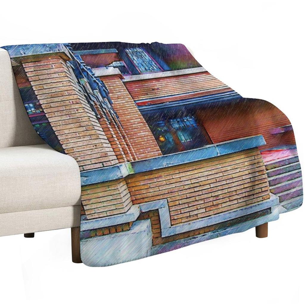 Meyer May House Sketched Throw Blanket Cozy Napping Blanket Gift For Mom Dad