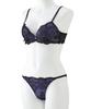 Inner High Side Bra and Shorts [Nissen] Women's Set, Lace-Up Set, Purple, G90/3L