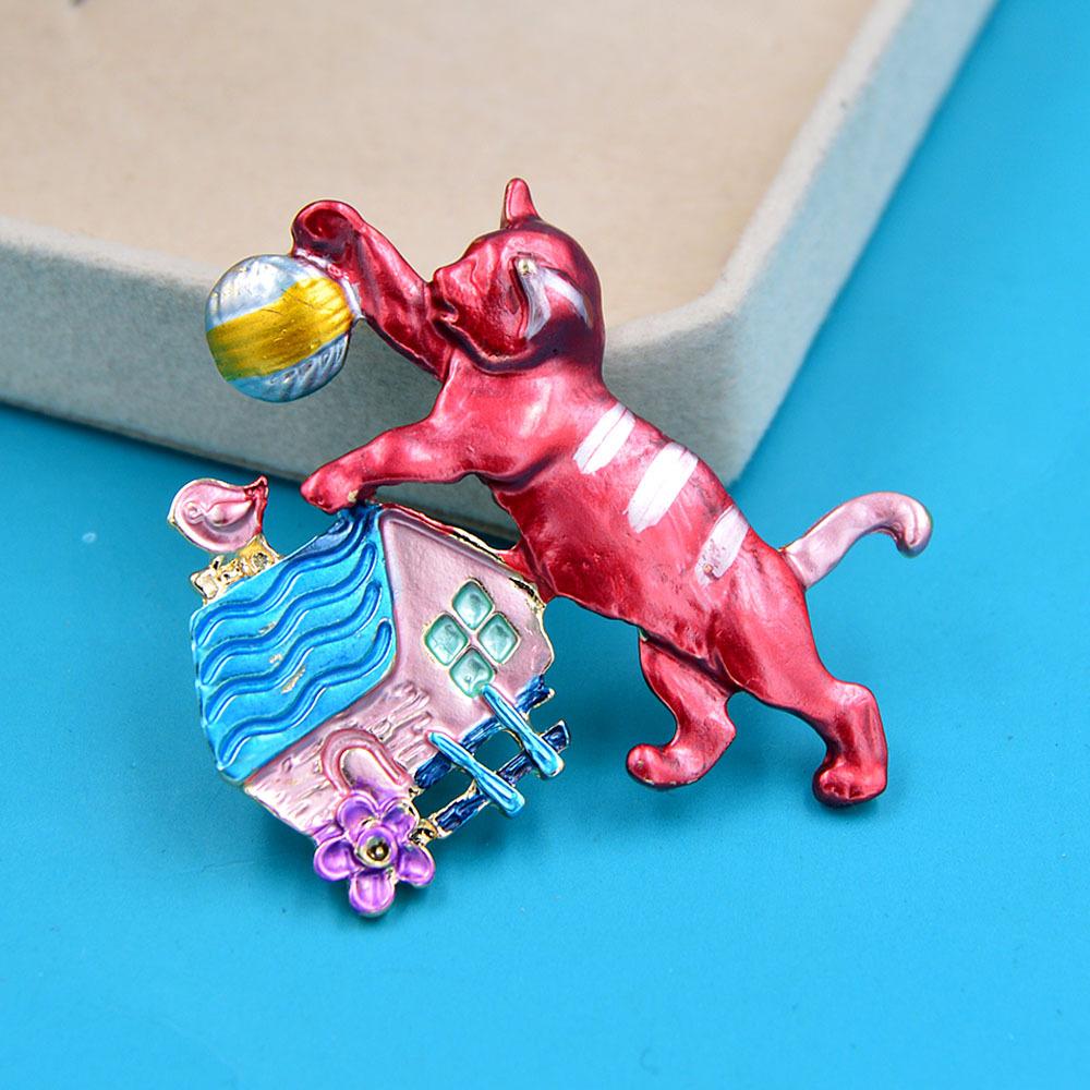 Blucome Belle broche chaton Animal pour femmes et hommes, costume, épingles Hijab, cadeau de noël