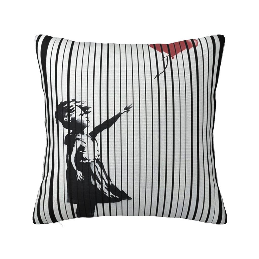 Hey I Fixed It Banksy Shredded Balloon Girl Square Pillowcase Pillow Cover Cushion Comfort Throw Pillow for Home Bedroom