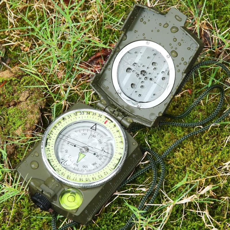 Compass High Precision Multifunctional Military North Green Compass Outdoor,Survival Emergency Luminous Sighting Compass