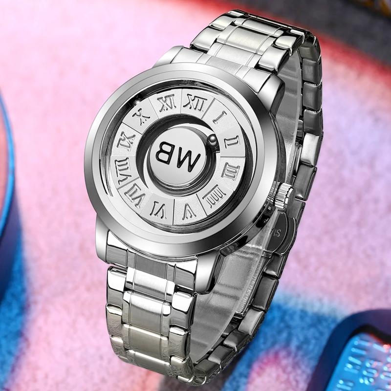 Men Wristwatches Top Brand Luxury Stainless Steel Band Creative Design Unique Men Quartz Watches