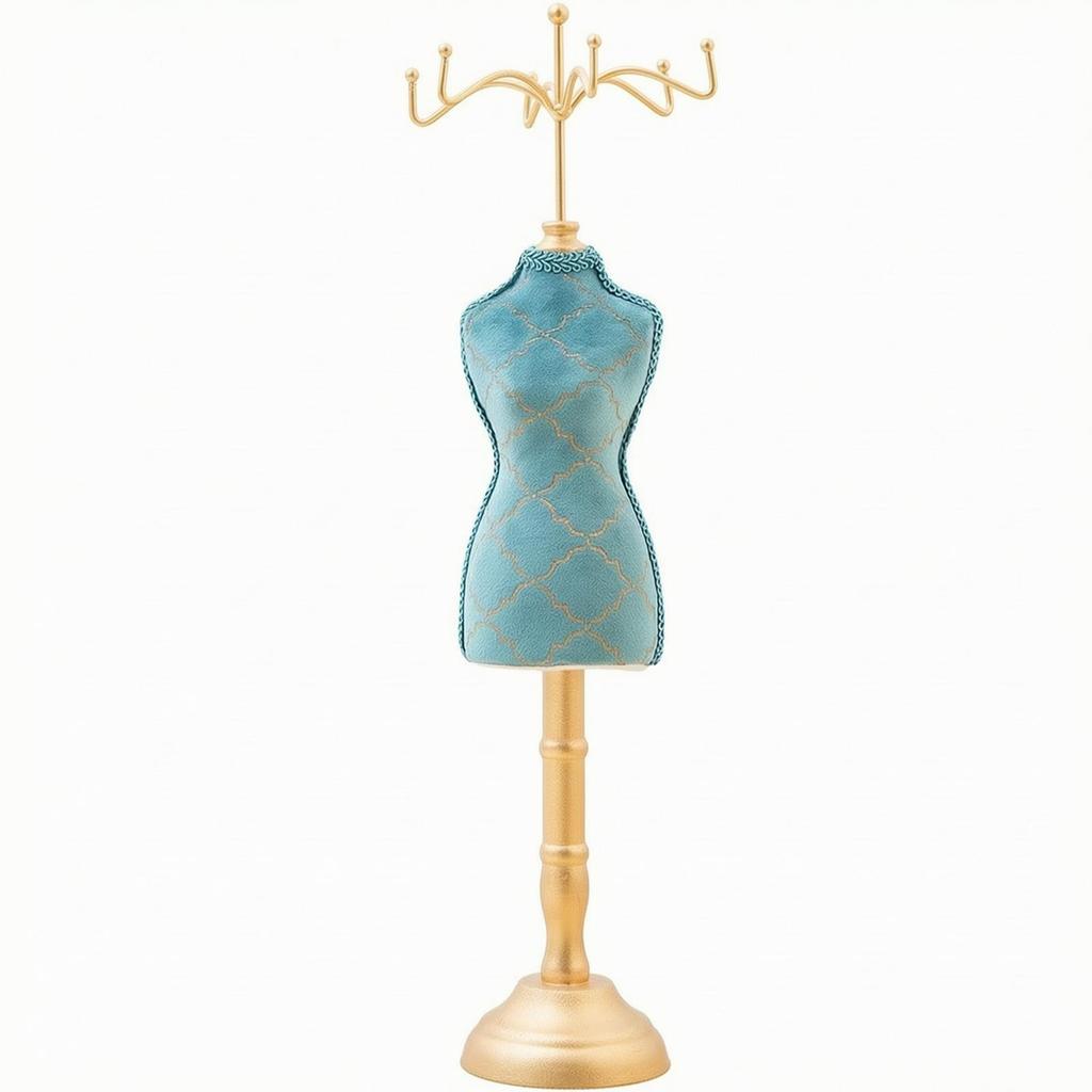 Jewelry Display Stand Goldenhued Mannequin Torso Stylish for Vanity, Women