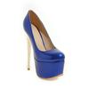 Sexy Ekstreme 16cm Høye Hæler Platformsko Kvinne Stor Størrelse 44 45 Merke Rød Blå Kvinners Hæler Pumps Selskaps Bryllupssko Kvinne
