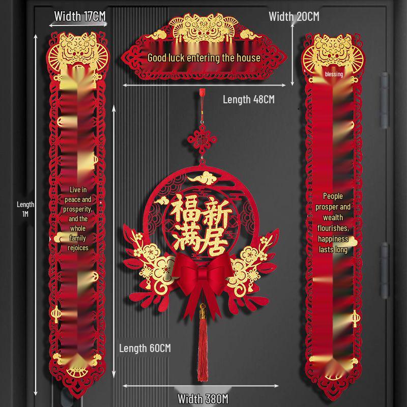 Magnetické uspořádání nového domova: Sada samolepek na dveře a dekorací na kolaudaci
