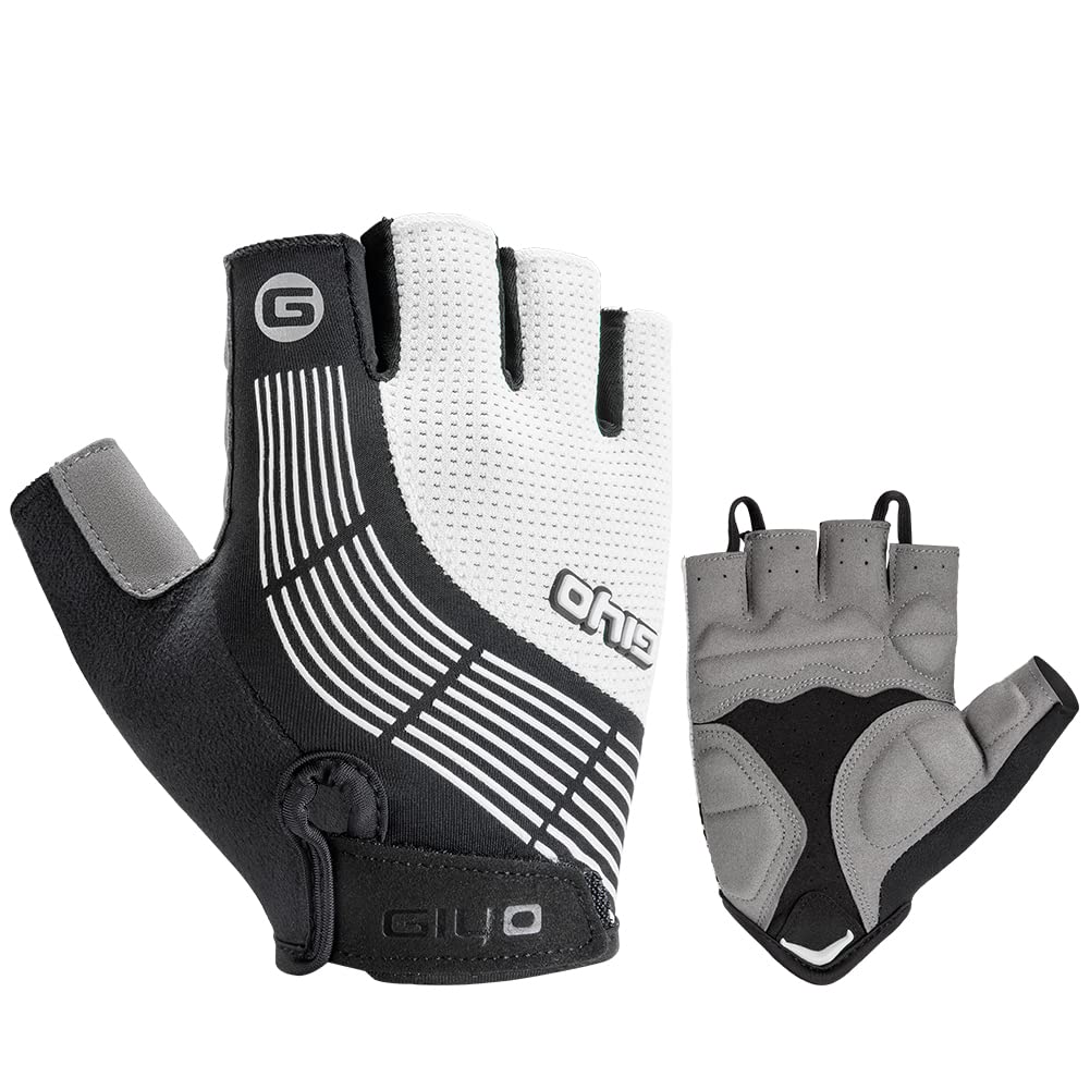 Cycle Gloves Spring/Summer Cycling Gloves with Pads Mesh Fabric Non-Slip Road Bike Cycling Gloves Full Finger/Fingerless Gloves White M (S-24) белый