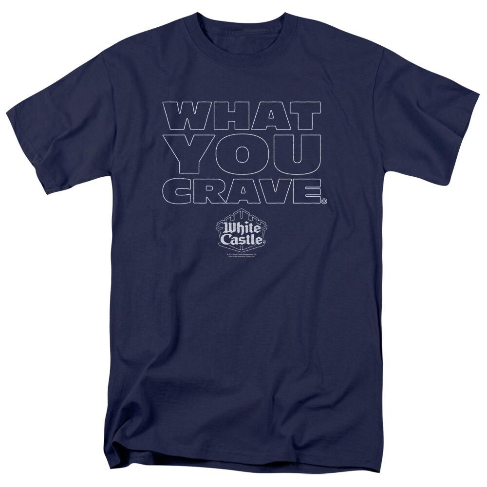 White Castle Craving T Shirt Mens Licensed Hamburger Tee Navy XXXL