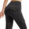 Yousheng Women High Waist Cargo Leggings with Pockets Tummy Control Hip Lifting Yoga Workout Tight Pants Stretch Body Shaping Skinny Trousers