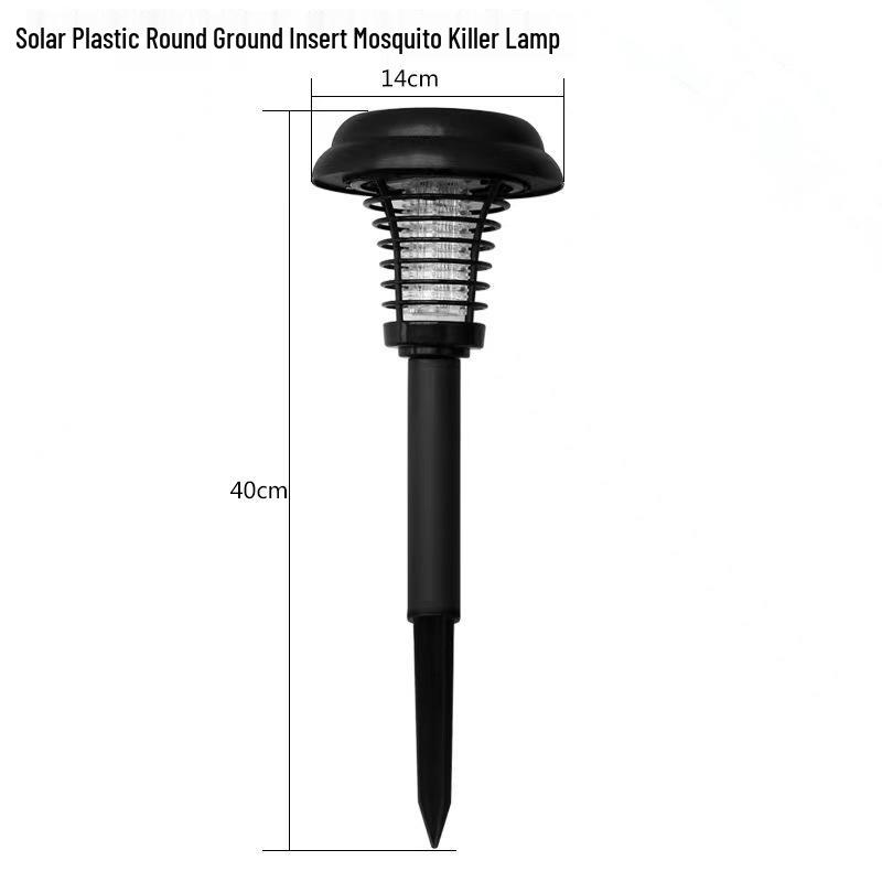 Solar Outdoor Mosquito Killer Lamp - Round Plastic Trap & Lawn Light with Mosquito Repellent Night Illumination