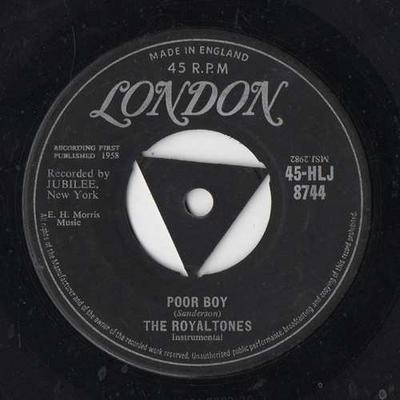 7inch Record ROYALTONES - Poor Boy 45HLJ London Records 1958 UK Rock Used
