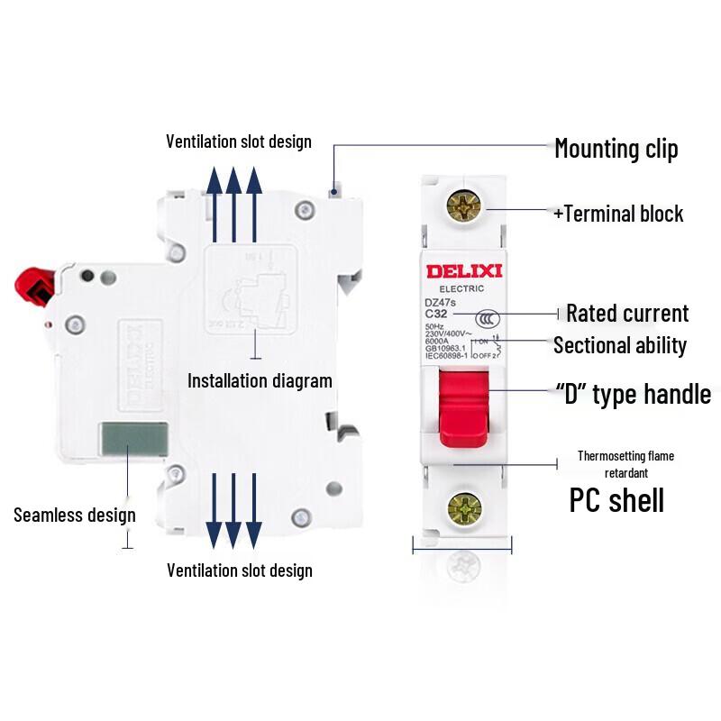 DELIXI Electric DZ47s C-type Miniature Circuit Breaker