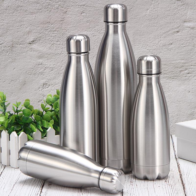 Stainless Steel Water Bottle 1 Liter Drink Bottle for Sport Travel Cups  500 750 1000ml Water Bottles Coke Bottle KTY