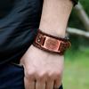 Trendy Totem Design Triangular Viking Rune Bracelet Men's Bracelet Genuine Leather Nordic Viking Accessories Jewelry Wholesale
