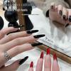 New 2025 Trendy Black & Red Nail Polish Gel for a Chic, High-End Hong Kong Style Look