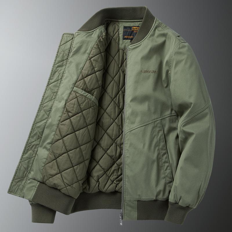 Толстая хлопковая куртка-бомбер для мужчин — фото 6