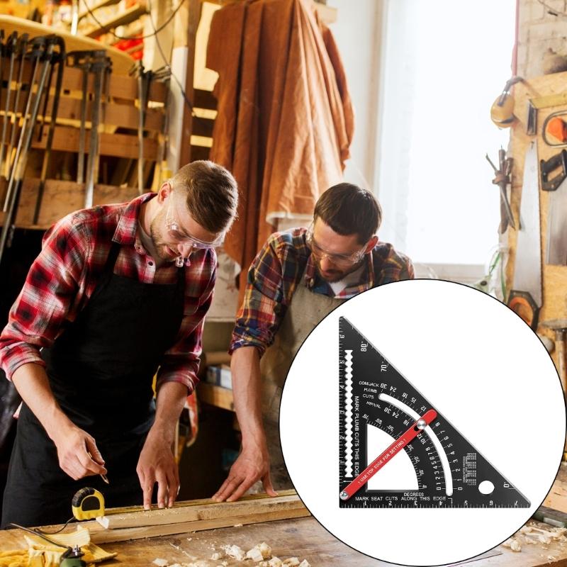 Woodworking Tool Carpenter Square Aluminium Rafter Framing Square Adjustable Combination Square Carpentry Triangle Ruler