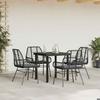 VidaXL Garden Dining Set and Cushions 5 Pcs Black Rattan Glass, Outdoor Dining Set, Dining Furniture of 3334549
