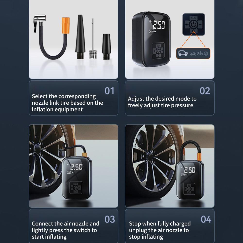 NEW Wireless Car Air Compressor Air Pump Electric Tire Inflator Pump Car Air Compressor Electric Tire Gases Machines