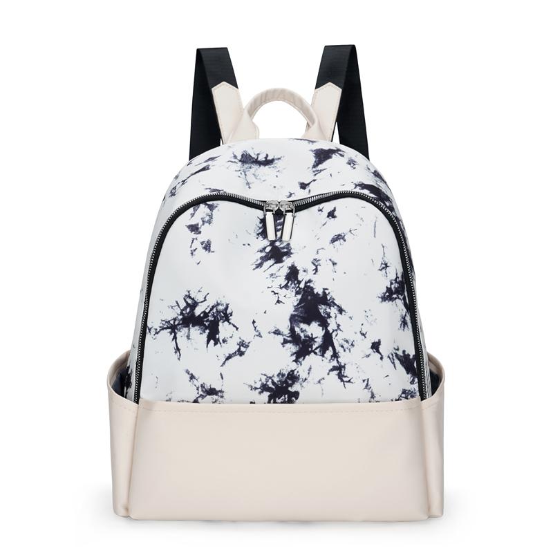 Цветной блок Оксфордский рюкзак Женский рюкзак в студенческом стиле Дорожная сумка розовый — фото 7