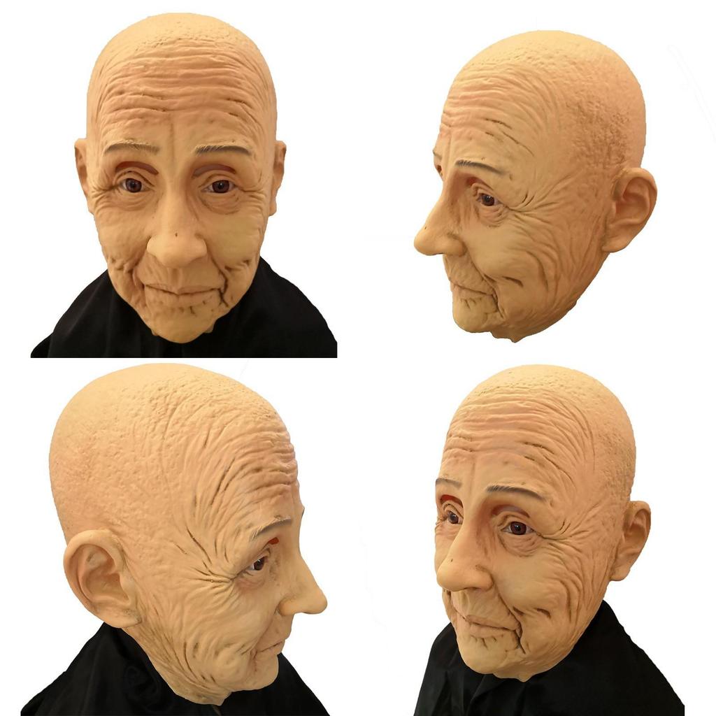 Elderly Man Latex Mask With Realistic Design For Halloween Costume Party Fun