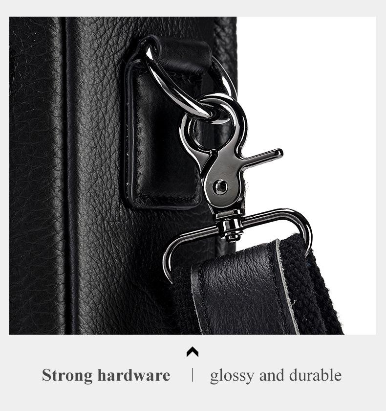 Shilaidun Men's Genuine Leather Cowhide Briefcase: Retro Casual Shoulder & Handheld Computer Bag