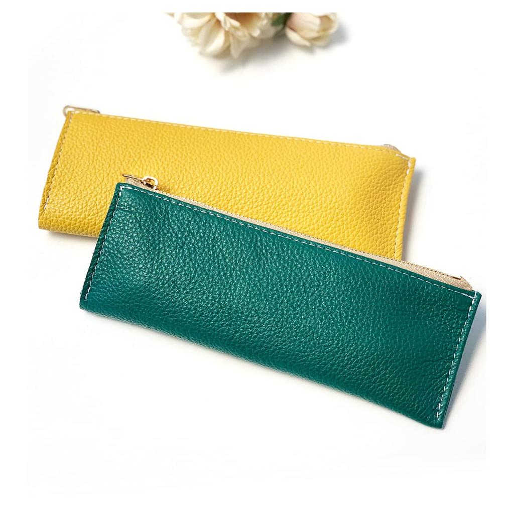 Pencil Genuine Pencil for Women and Pen Writing Pencil Pen Gentlemen and Deep Orange Case, Leather, Case, Slim, Men, Leather, Holder, Compact,