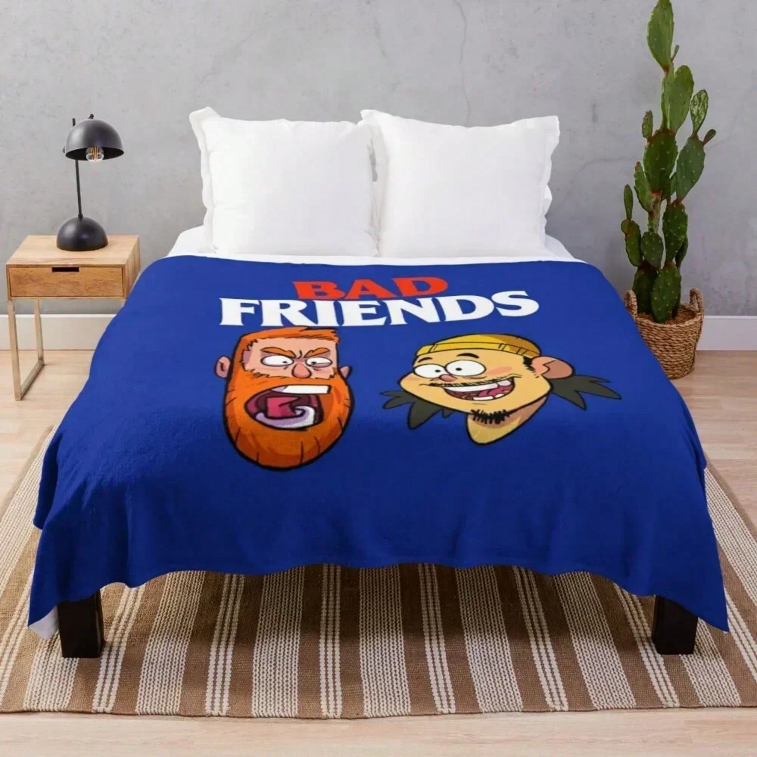 Bad Friends Podcast Merch T-ShirtBad Friends Podcast T-Shirt_by SneakerartShop_ Throw Blanket Decorative Soft Blankets S разноцветный