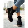 Women's Shoes 2025 High Quality Belt Buckle Women's Boots Fashion Plus Size Modern Boots Women Hot Sale Round Toe Naked Boots
