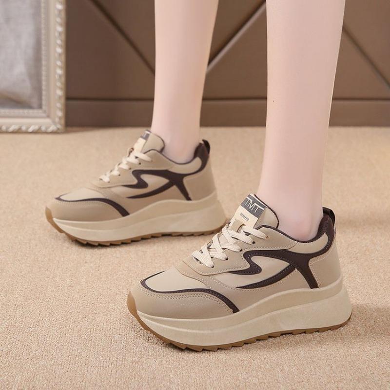 2025 New Women's Platform Shoes Lightweight Height-enhancing Casual Sneakers Spring Outdoor Versatile Fashion Vulcanized Shoes