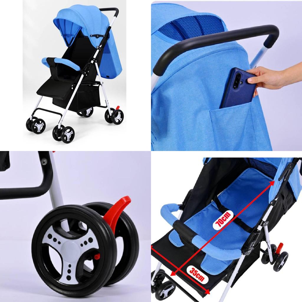 Cărucior de Copii Compact Pliabil Cu Spătar Reglabil Ideal Pentru Sugari Și Copii Mici