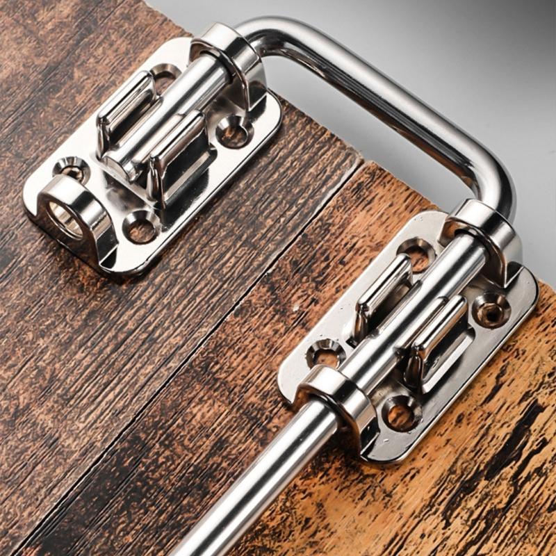 Heavy Duty Door Lock Bracket 180 Degree Rotation Waterproof Surfaces Steel Gate Latches Uprgades for Indoor Outdoor Use