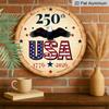 2D Flat1pc Aluminum Independence Day-Themed Wall Decor 7.87 Inches X 7.87 Inches Celebrating the 250th Anniversary Patriotic Decor Suitable for