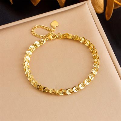 Goldene Phönixschwanz-Kettenarmband für Damen Zierlicher Schmuck
