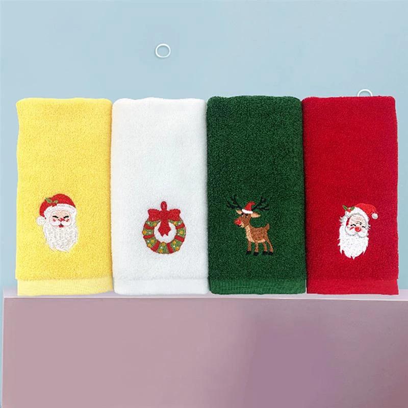 Unisex Christmas Innovative Towel Set Halloween Cartoon Gifts Kitchen Supplies Purified Cotton Embroidered Holiday Home Towels