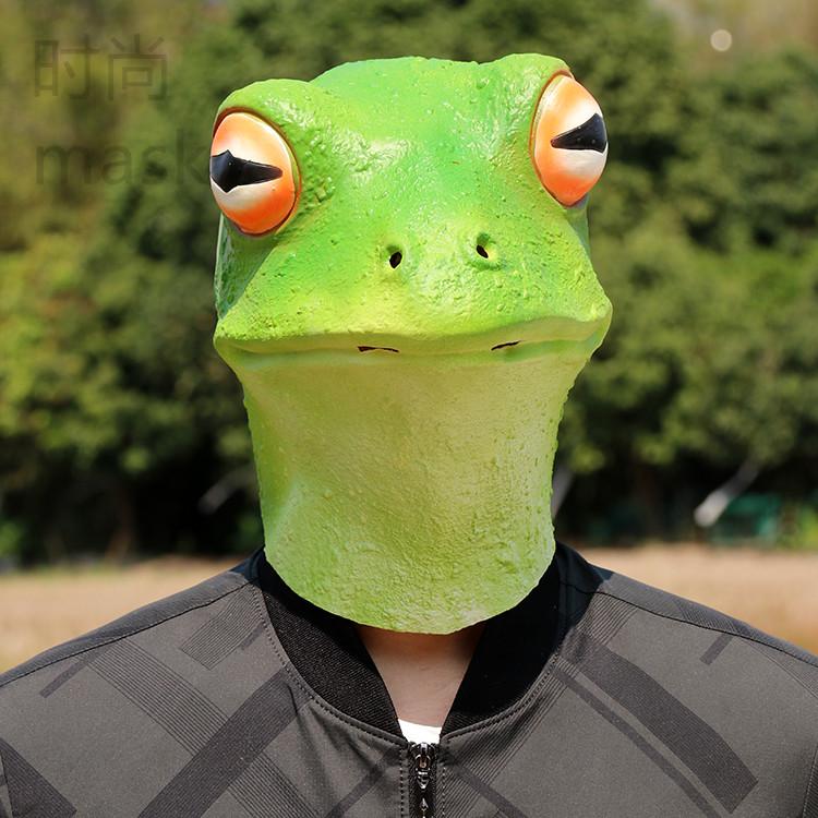Halloween frog headgear, funny animal mask, live broadcast ghost face, film and television performance props, stage performance supplies