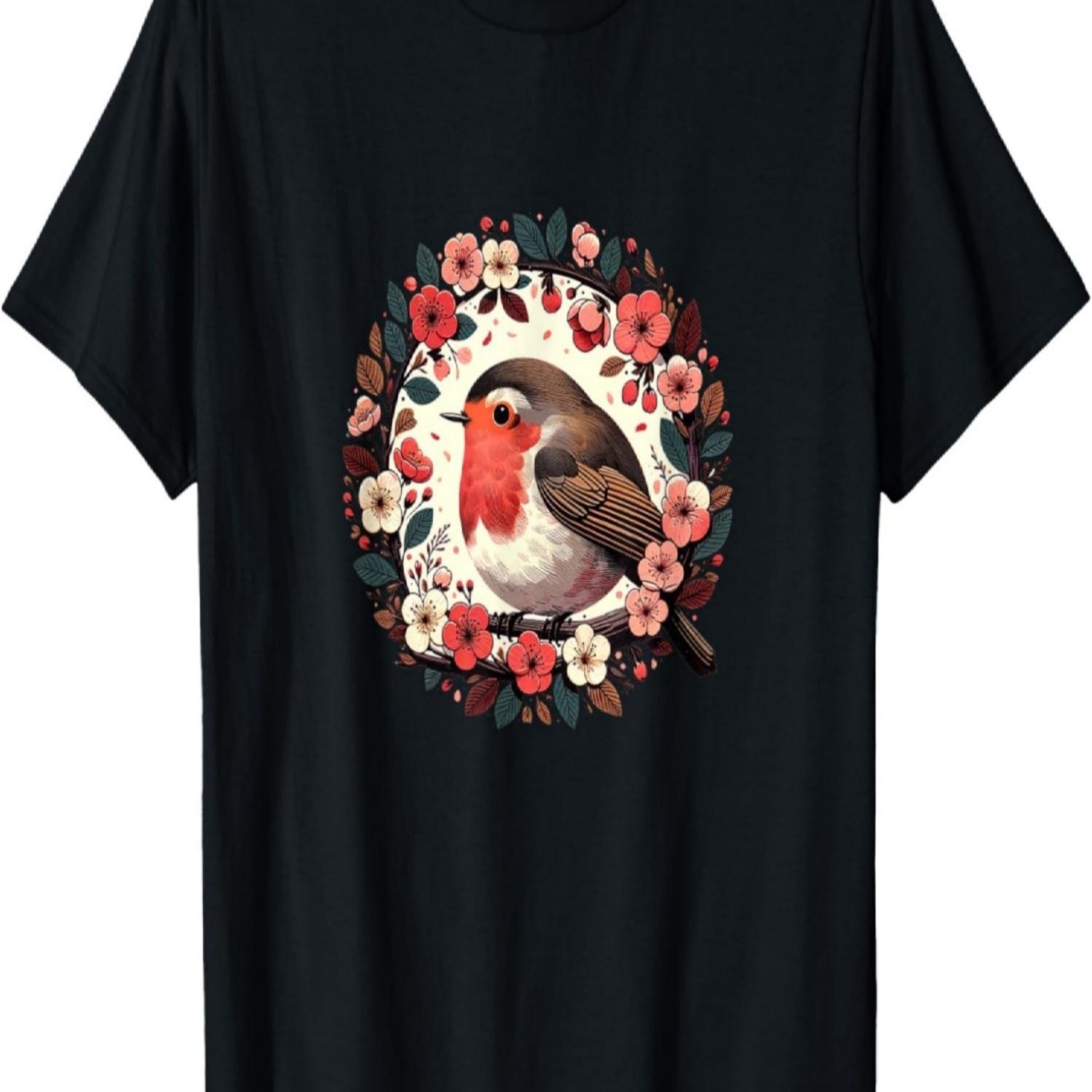 Michigan Bird Art Cherry Blossom T-Shirt(1) S чёрный
