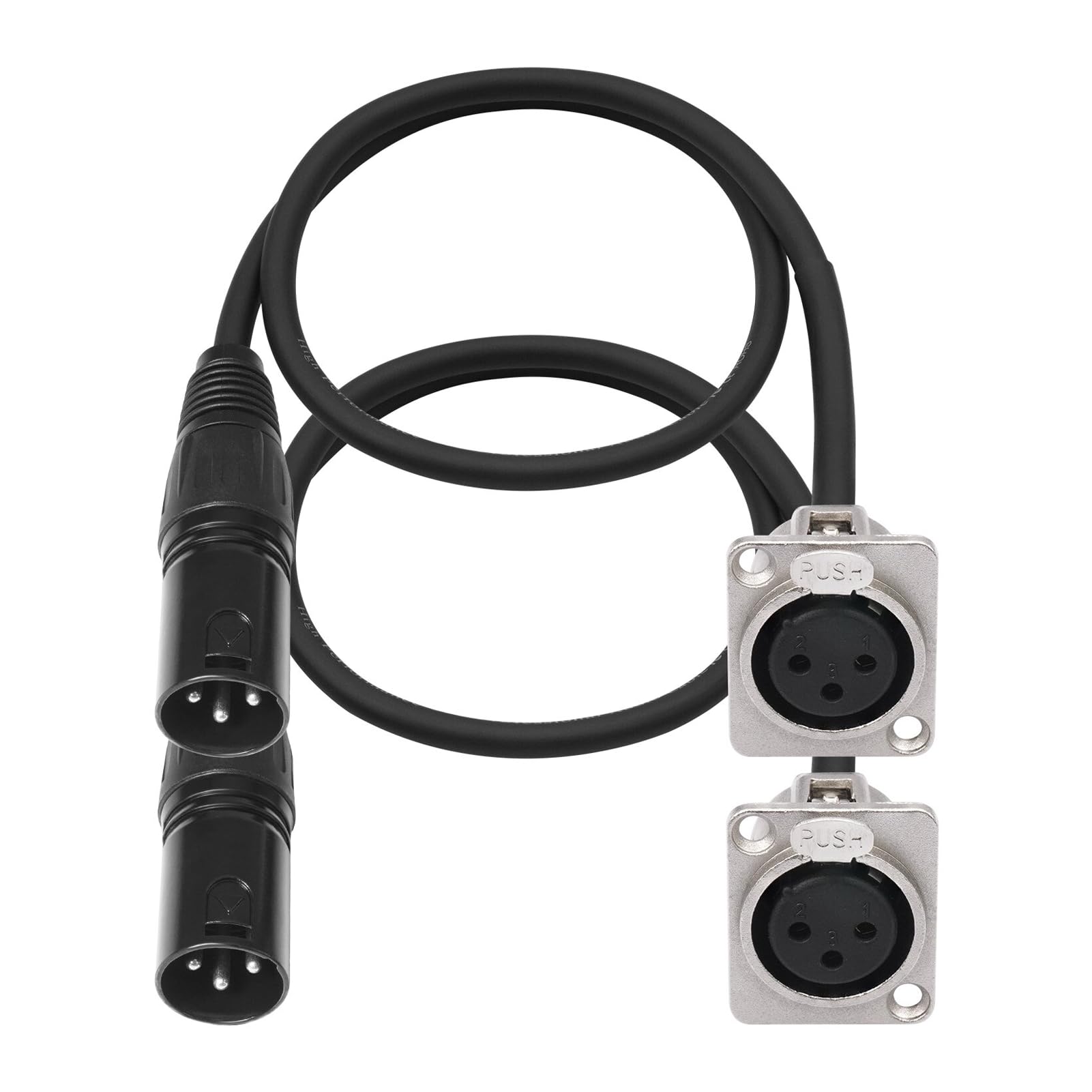 

Acogedor XLR Solder Type D XLR Famal to for Stage Patch and Floor Boxes 2-Pack Pass-Through, Male, Boxes, Panels, (Black) чорний