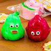 Cartoon Fruit Squeeze Toy with Bell Ball Chain Stress Relief Slow Rising Fruit Sensory Fidget Toy Keychain Pendant Party Favors