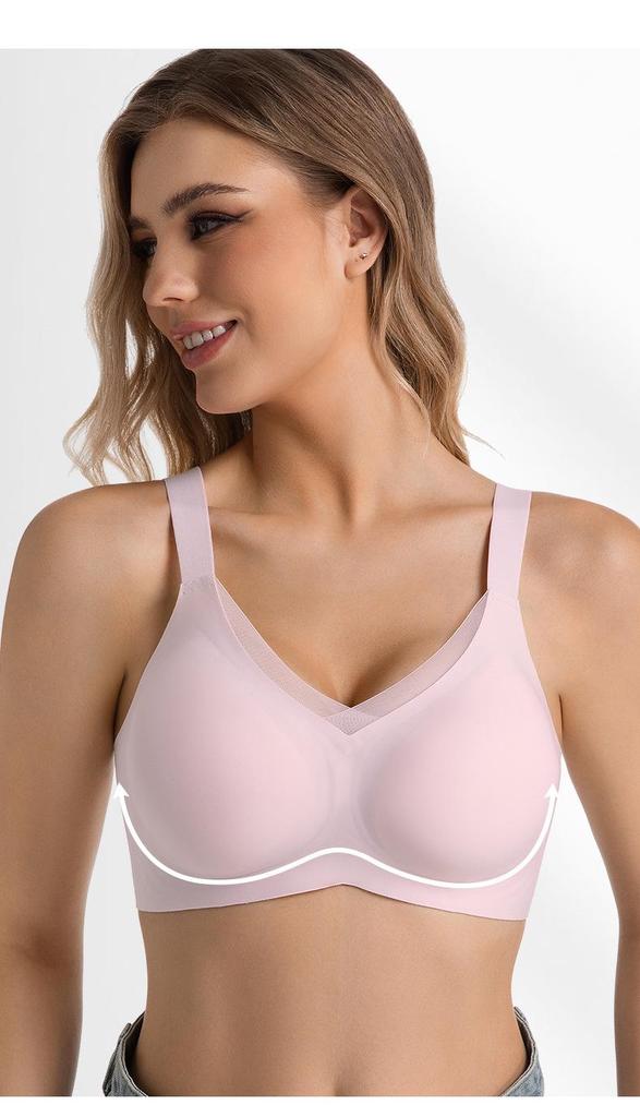 Seamless Wire-Free Push-Up Bra: Women's Criss-Cross Mesh, Side Support, Anti-Sagging, Thin, Plus Size, Ideal for Small Busts