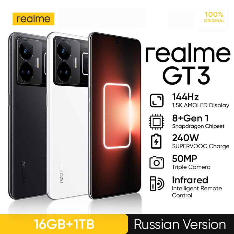Realme Смартфоны GT3 5G 240 Вт SUPERVOOC с зарядкой, глобальная версия ...