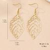 Stylish European and American Leaf Texture Hollow Earrings - Elegant and Versatile Fashion Jewelry