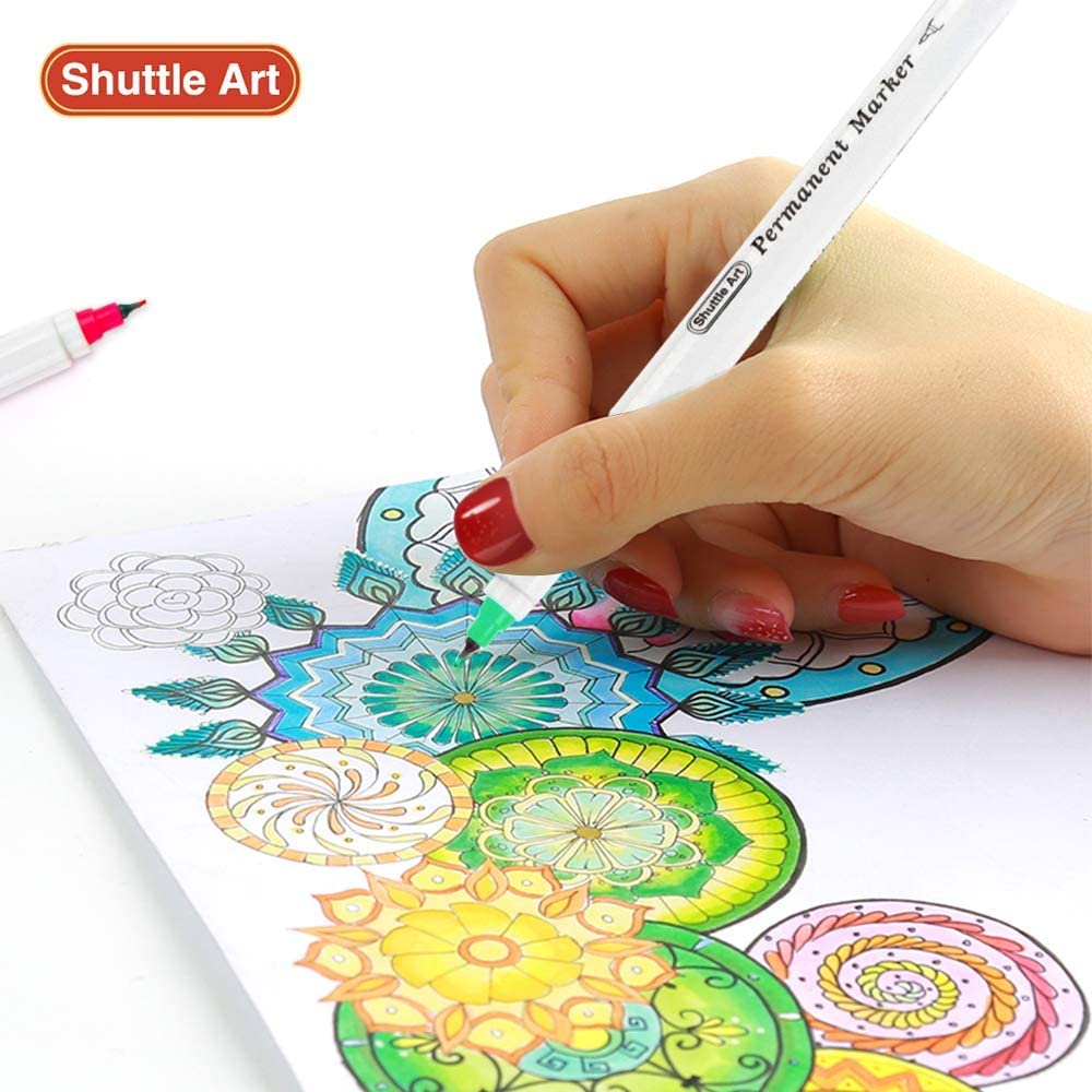 Shuttle Art Extra Fine Color Sign Name Permanent Can Be Used To Write On and For and Offices Oil-Based Pens, 30-Color Set, Point, 0.5mm, Pens,
